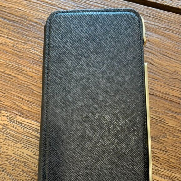 KATE spade ♠️ wallet iPhone case. Excellent condition. Black and gold. - Picture 2 of 8